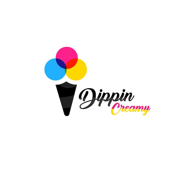 A logo for dippin creamery that is made by dippin