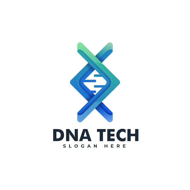 Logo DNA Tech Gradiënt Kleurrijke Stijl