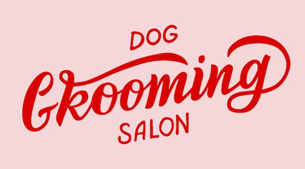 Logo for dog hair salon dog styling and grooming shop store for pets Vector illustration isolated