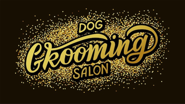 犬のヘアサロンのロゴ犬のスタイリングとグルーミングペットのショップストアベクトルイラスト