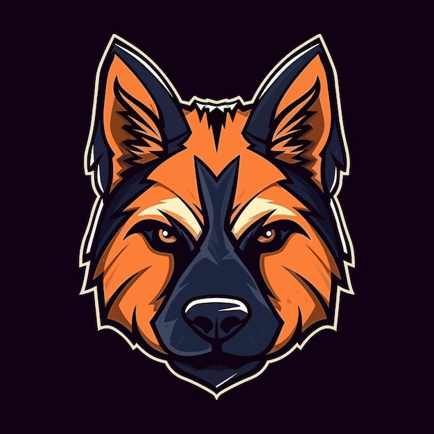 A logo of an dog head designed in esports illustration style Vector