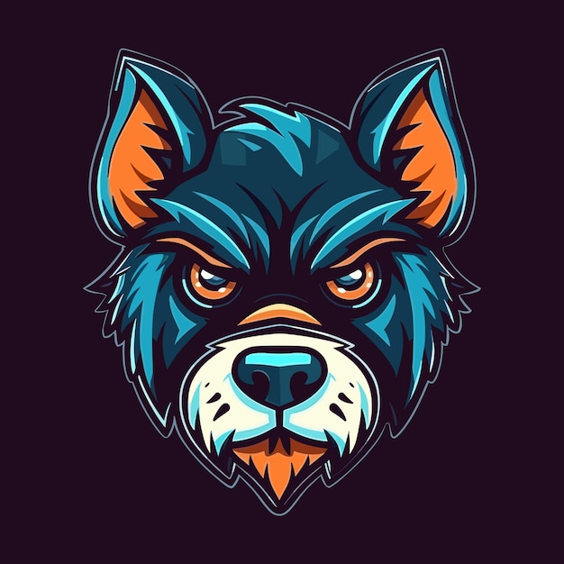 A logo of an dog head designed in esports illustration style Vector