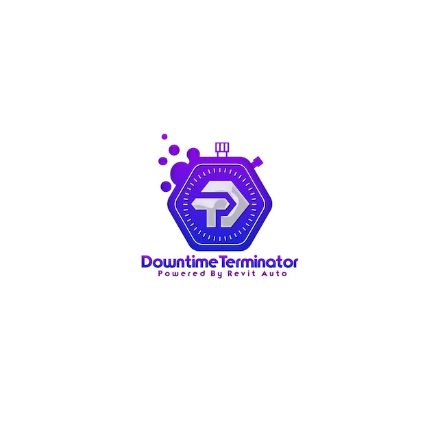 Logo for downtime terminator that is powered by vosto auto