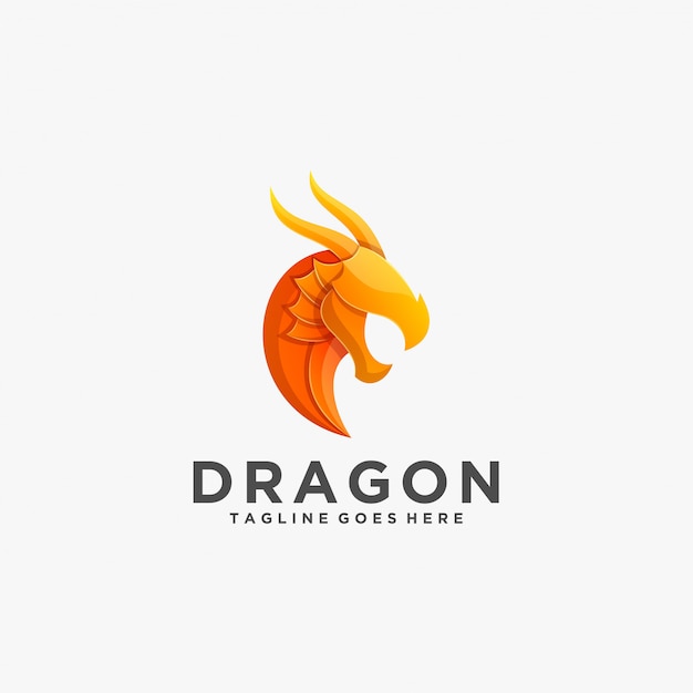 Logo dragon head gradient colorato