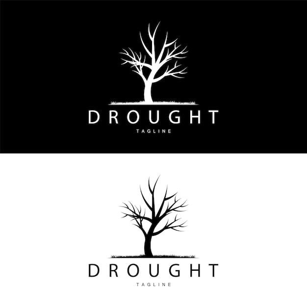 Logo Drought Dry Tree Logoontwerp met eenvoudige minimalistische en moderne vectorlijnstijl