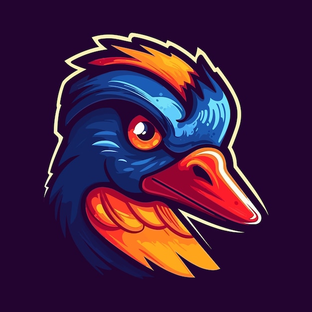 A logo of an duck head designed in esports illustration style Vector