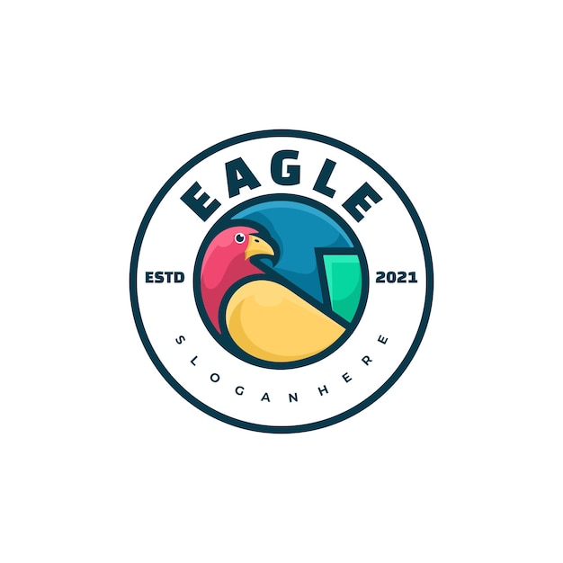 Vector logo eagle badge style.