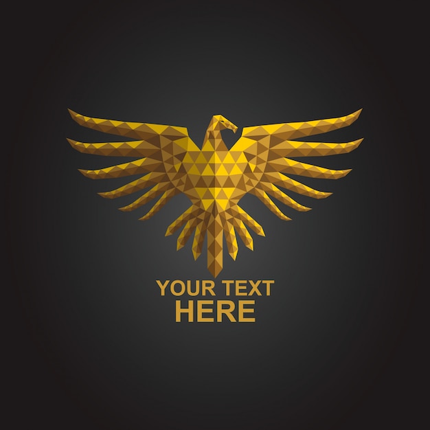 Vector logo eagle poly gold