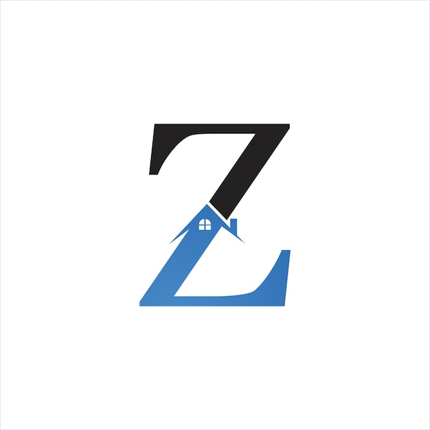 Vector logo eerste z met onroerend goed design icon business