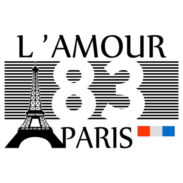 Vettore un logo per la torre eiffel con sopra la parola paris