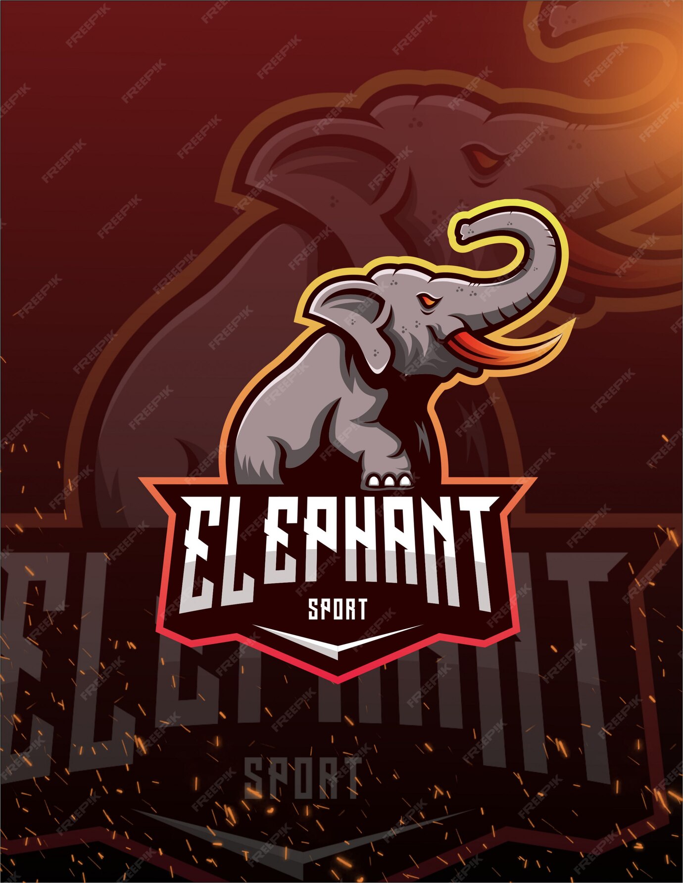 Premium Vector | Logo elephant sport vector