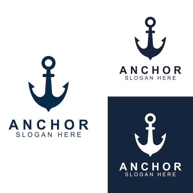 Logo en anker symbool vector illustratie ontwerpsjabloon