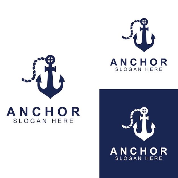 Logo en anker symbool vector illustratie ontwerpsjabloon