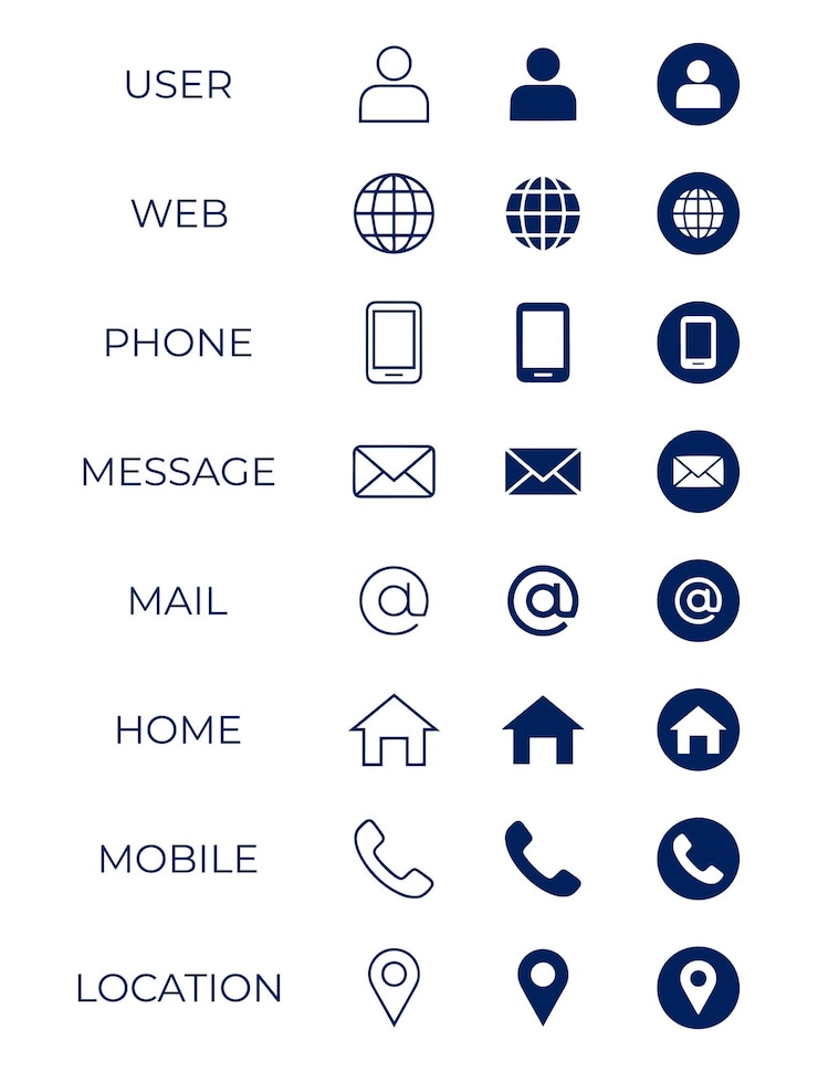 Vector logo- en iconensets voor professionele visitekaartjes