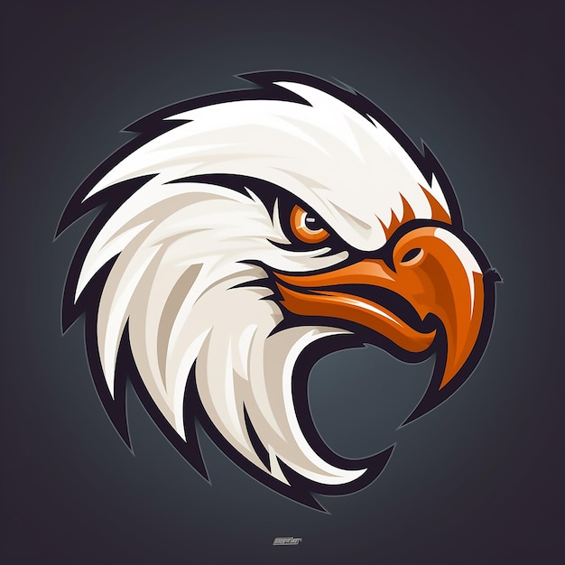 Logo for esport club in orange and white colors in a eagle shape