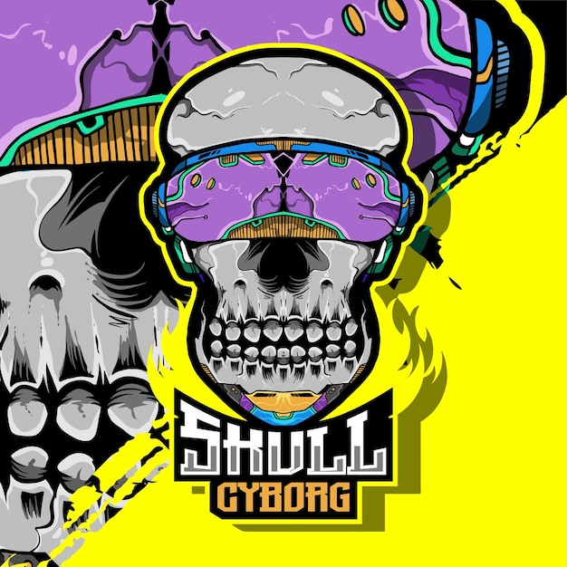 logo esport skull wearing vr