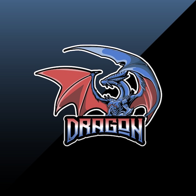 Logo esport whit dragon character icon