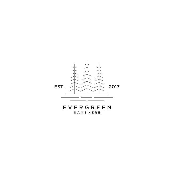 Vector logo evergreen tagline design art template