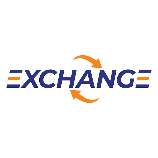 Vector a logo for exchange that is blue and orange