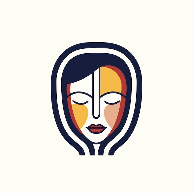 Logo of the face of a woman in a mask Vector illustration