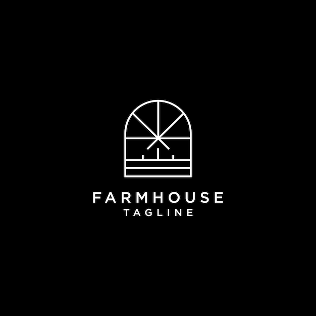 logo farm house design art template