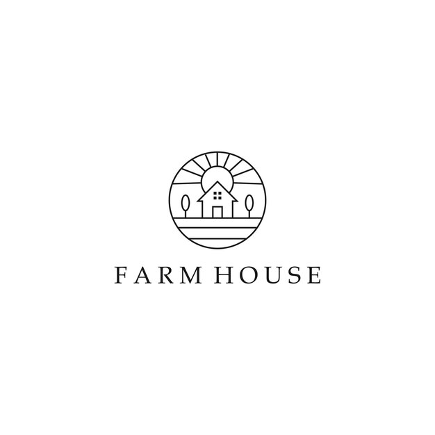 logo farm house design art template