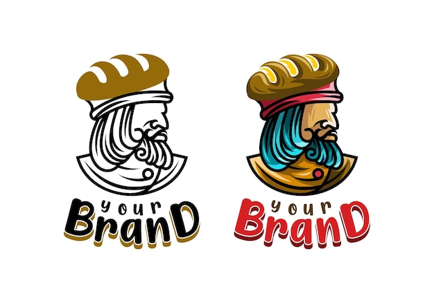 Modello di illustrazione vettoriale del logo del padre del pane con un design semplice ed elegante adatto a qualsiasi settore