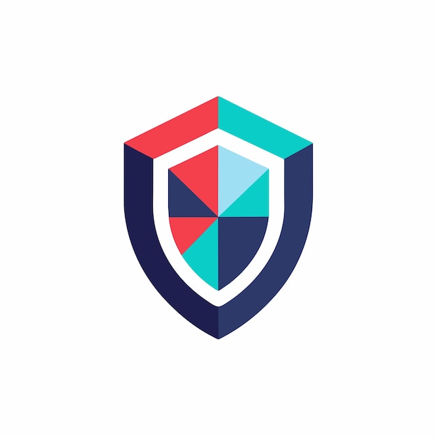 The logo features a shield symbolizing protection and security for a company in the security industry Abstract representation of protection and security minimalist simple modern vector logo design