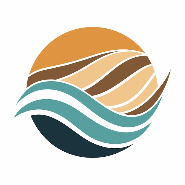 アブストラクト・ウェーブ・イン・クーリング・ヒューズ (Abstract Waves in Soothing Hue) は海岸のテーマで水道会社のために設計されたロゴです 沿岸のテーマのためにアブストラクトのウェーブをクーリングヒューズでデザインしました ミニマリストのシンプルなモダンなベクトル・ロゴデザインです