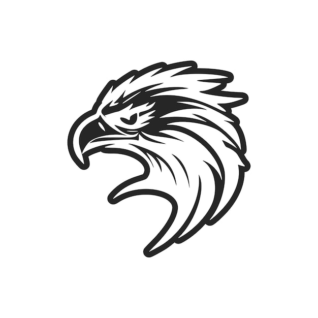 Logo featuring a black and white image of an eagle