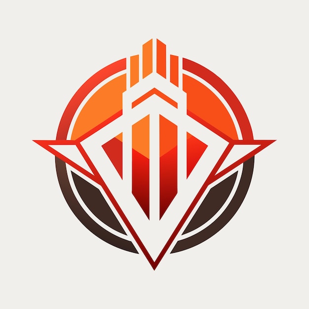 A logo featuring a red and orange color scheme with a prominent star in the center Design a visual identity that balances simplicity and creativity for a graphic design studio