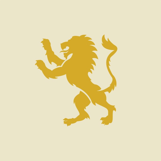Premium Vector | A logo featuring a royal lion in gold