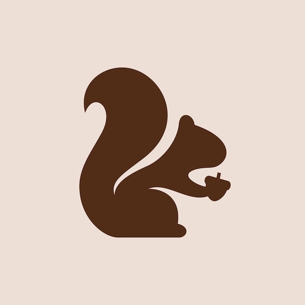 Vector a logo featuring the silhouette of a squirrel holding an acorn