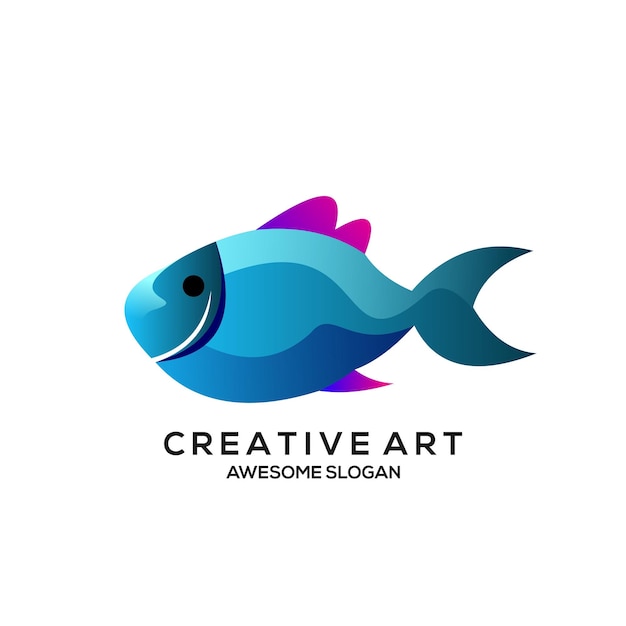 Logo fish gradient colorful design