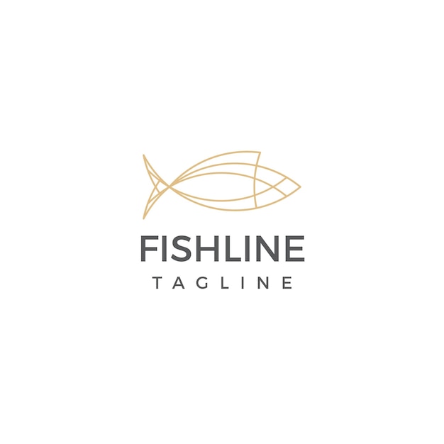 Logo fish illustration elegant line design style