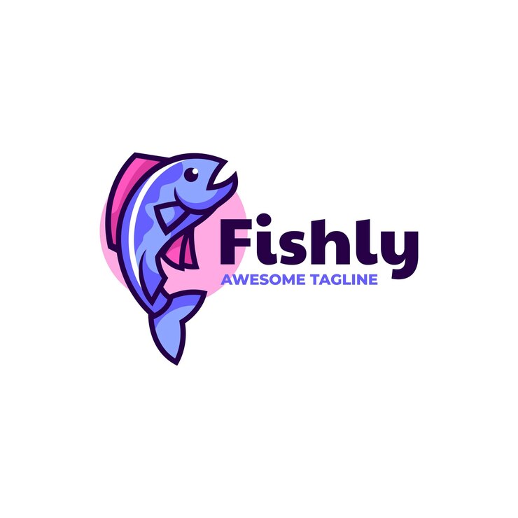 Logo fish simple mascot style Premium Vector