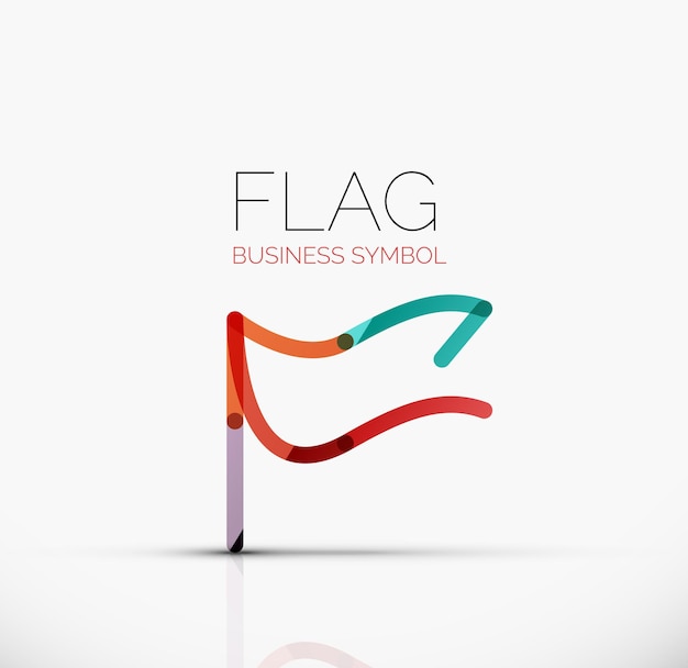 ロゴ フラグ抽象的な線形の幾何学的なビジネス アイコン