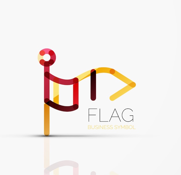 ロゴ フラグ抽象的な線形の幾何学的なビジネス アイコン