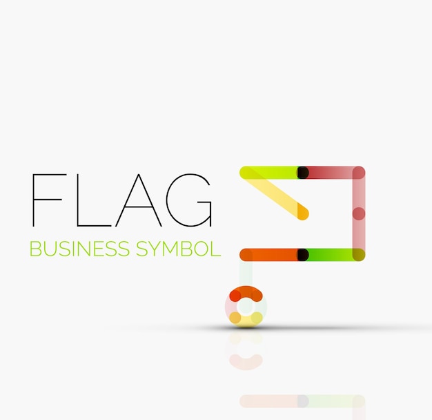 Logo flag abstract linear geometric business icon