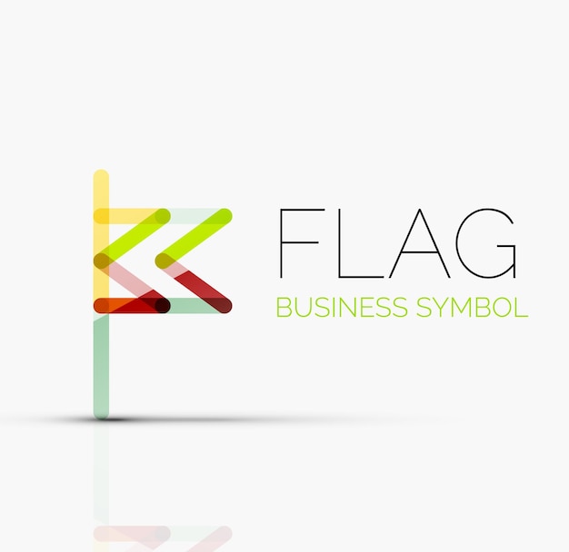 Logo flag abstract linear geometric business icon