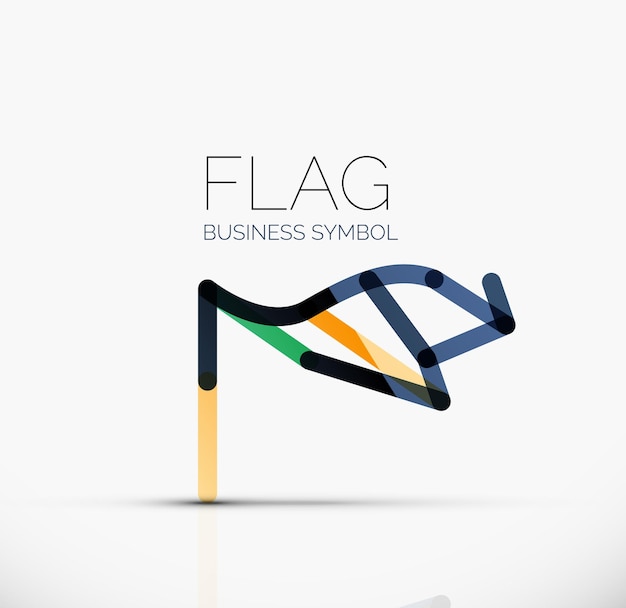 Logo flag abstract linear geometric business icon