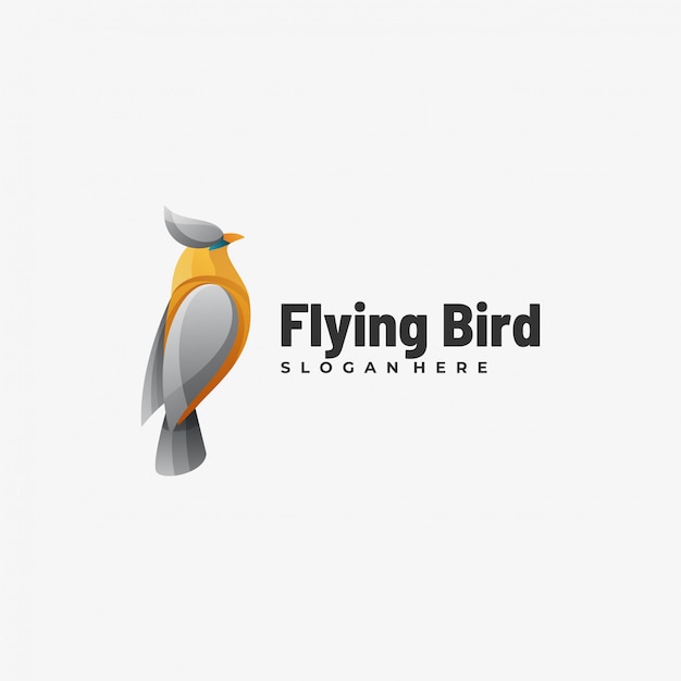  Logo  Flaying Bird Gradient Colorful Style.