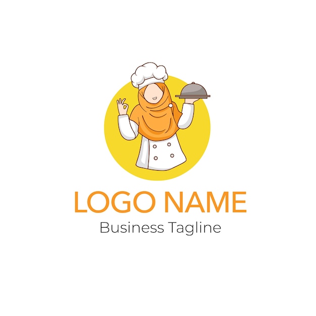 Logo food chef design business template collection