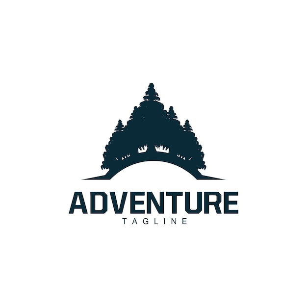 Logo Forest Jungle Adventure Eenvoudig ontwerp Vector illustratie sjabloon