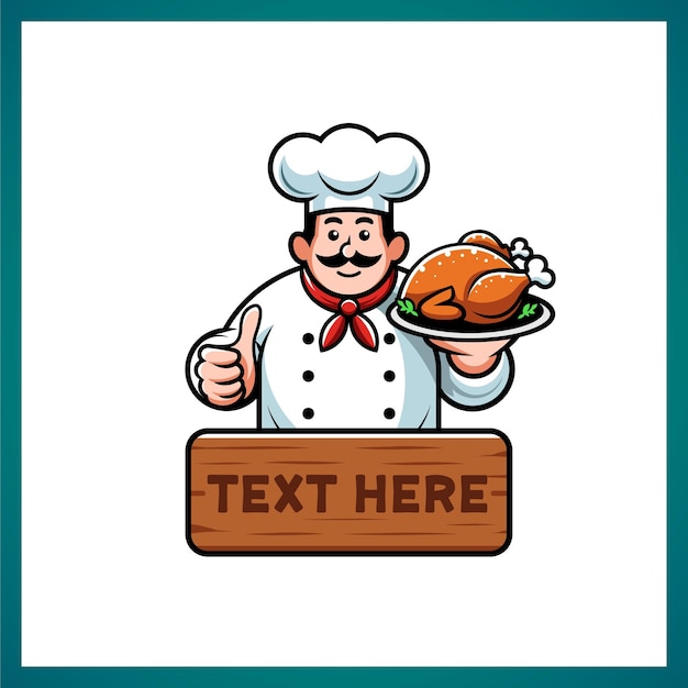 Vector logo of a fried chicken restaurant chef