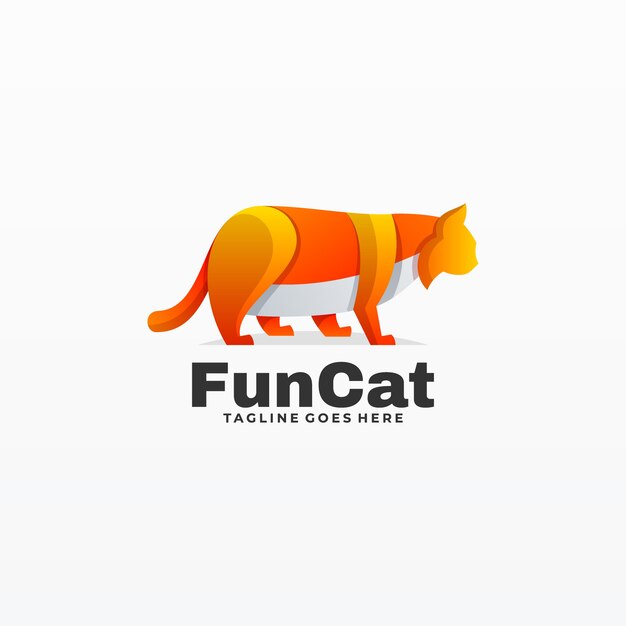 Logo Fun Cat Gradient Kleurrijke stijl.