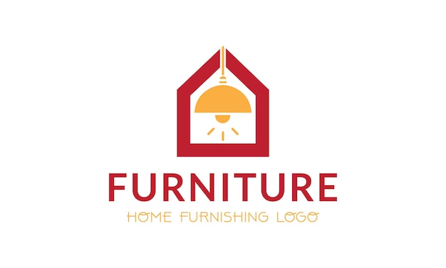 Vector a logo for furniture furniture store with a red house on the top