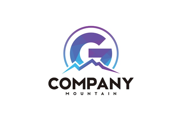 Logo G, eerste ontwerpinspiratie met berglogo