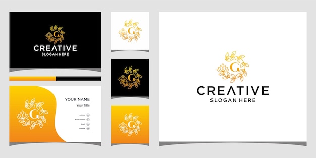 Logo g luxury with business card template