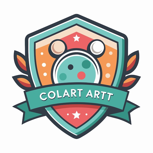 Logo for the game Colart Art featuring creative elements and vibrant colors in a modern style An emblem for a local art collective incorporating a painters palette icon